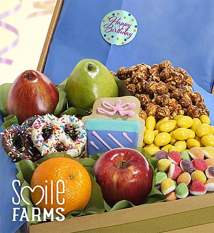Happy Birthday Fruit & Sweets Box