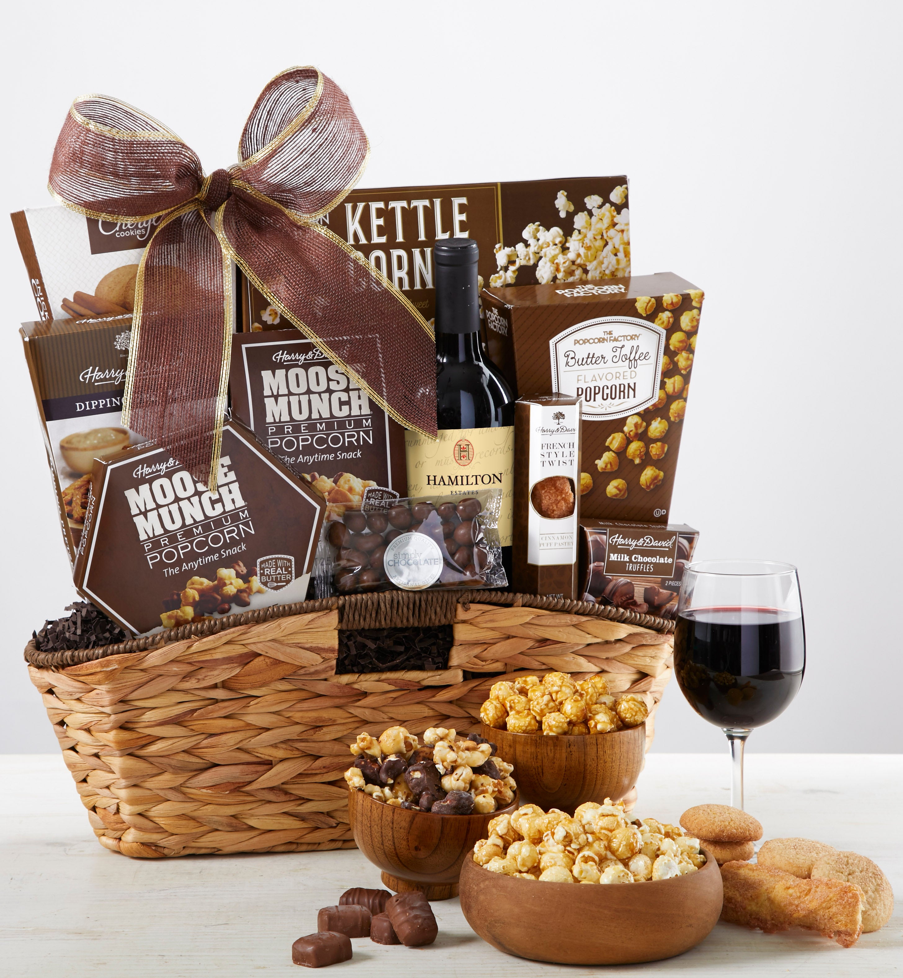 With Caring Thoughts Sympathy Wine Gift Basket