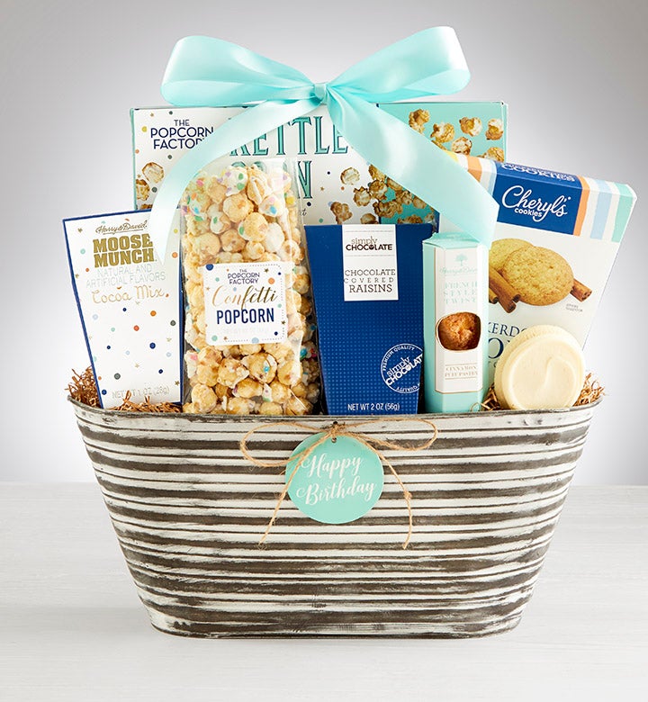 Happy Birthday Sweet & Savory Gift Basket at From You Flowers