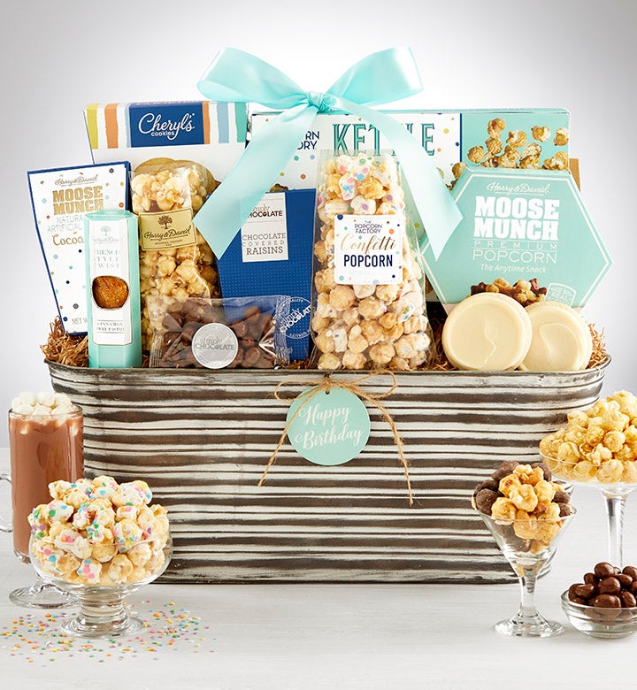 Happy Birthday Gift Baskets Tower for Men, Women Food Gift Basket by Nut  Cravings - Walmart.com