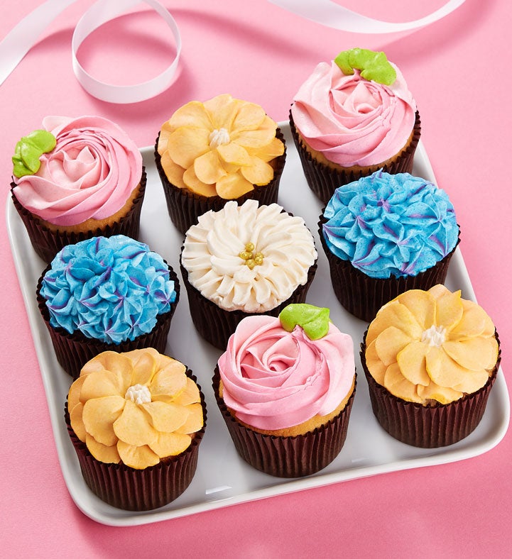 Image of Beautiful Blooms Artisan Cupcakes Cupcakes, 9 Pc