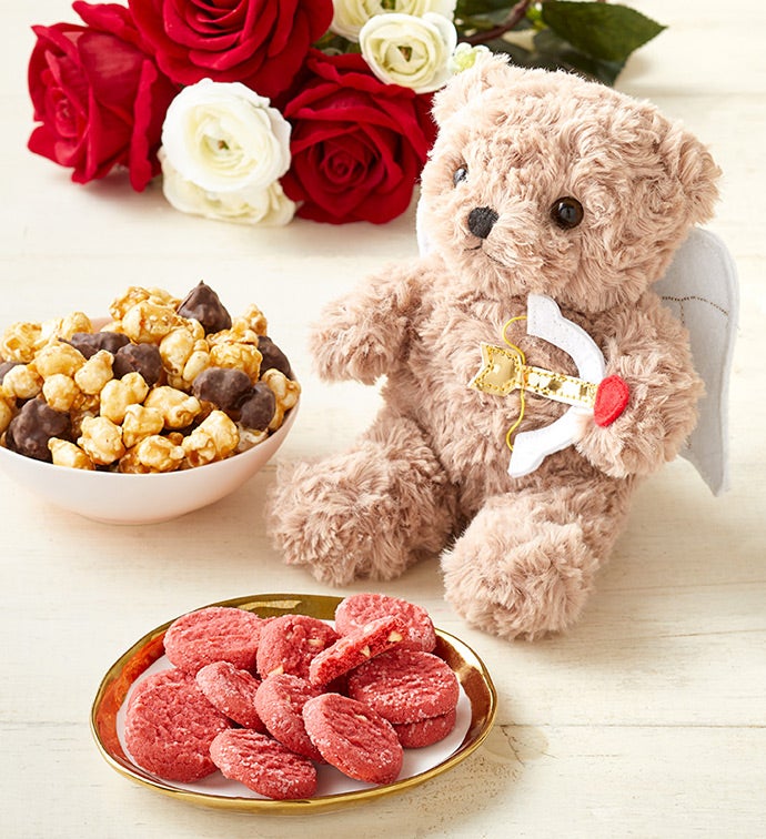 My Valentine Bear & Sweets Basket