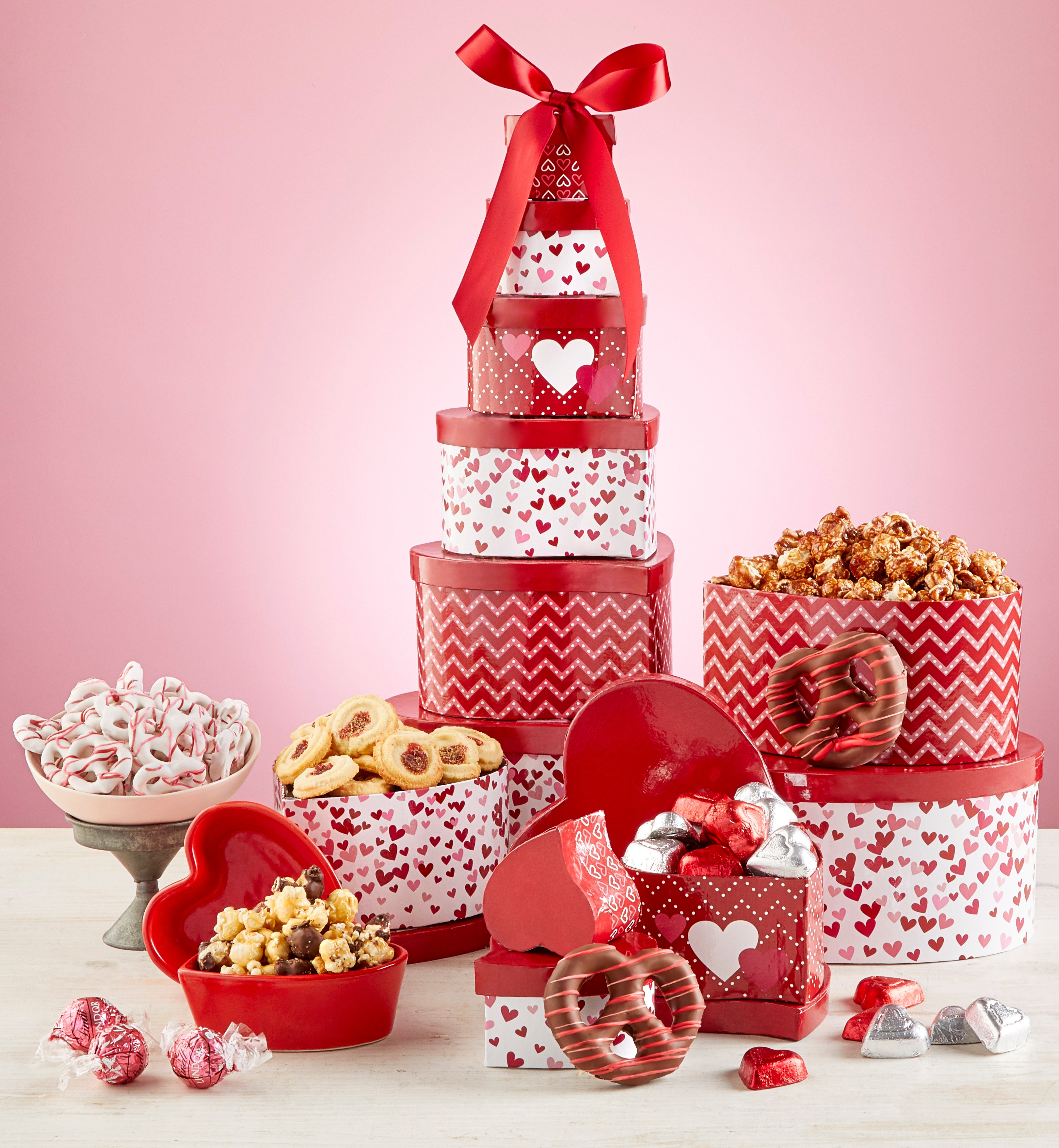 Hearts Afire Valentine Chocolate & Sweets Tower