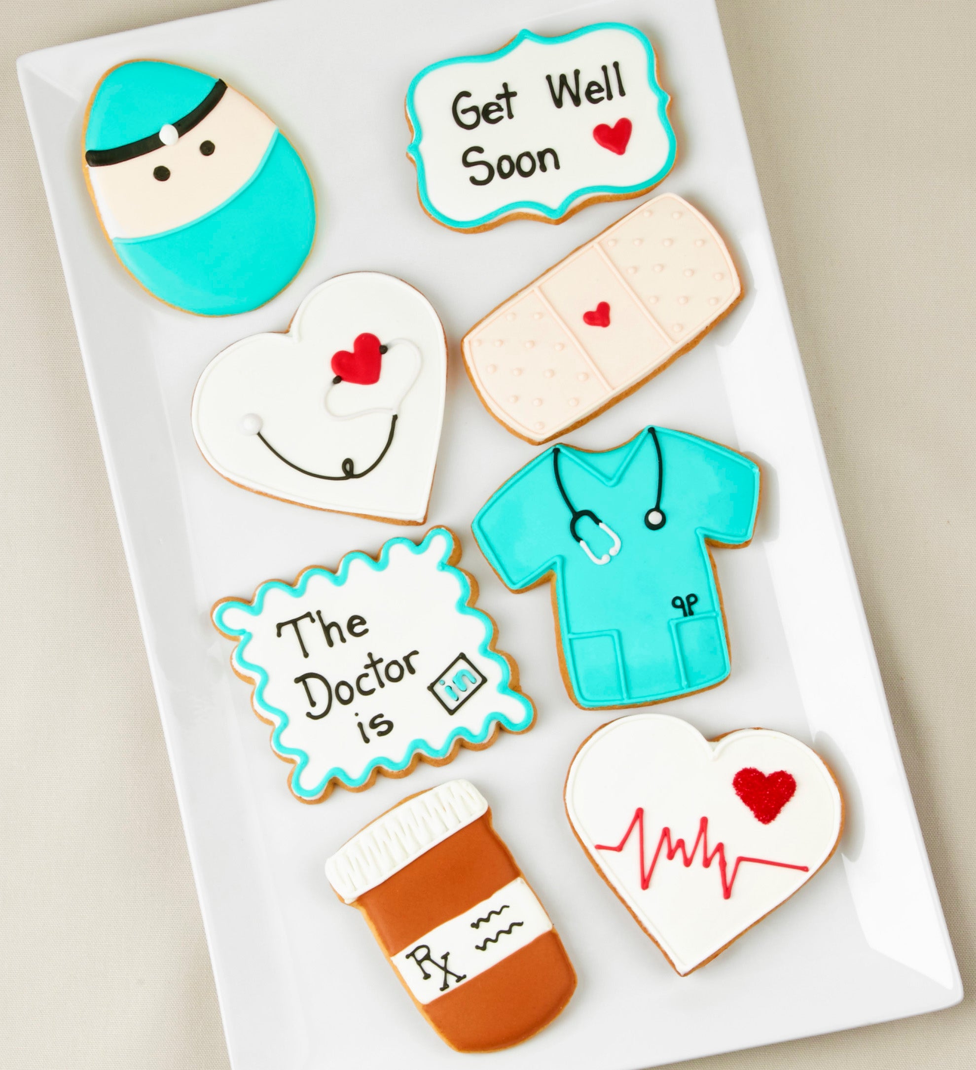 Image of Feel Better Soon! Artisan Iced Cookies - Set Of 8