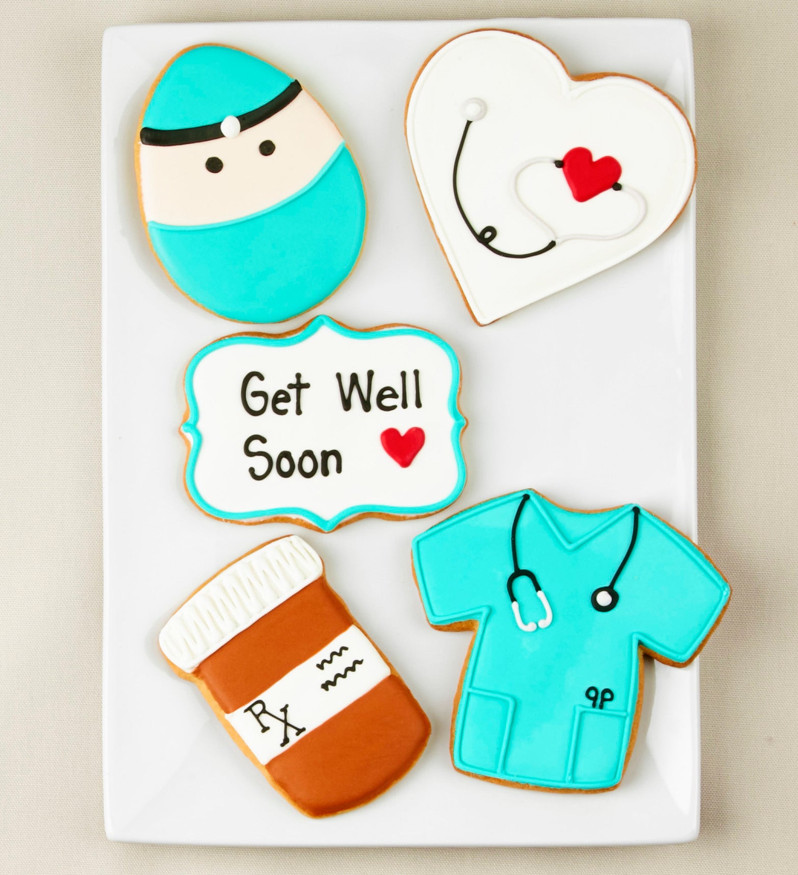 Image of Feel Better Soon! Artisan Iced Cookies - Set Of 5