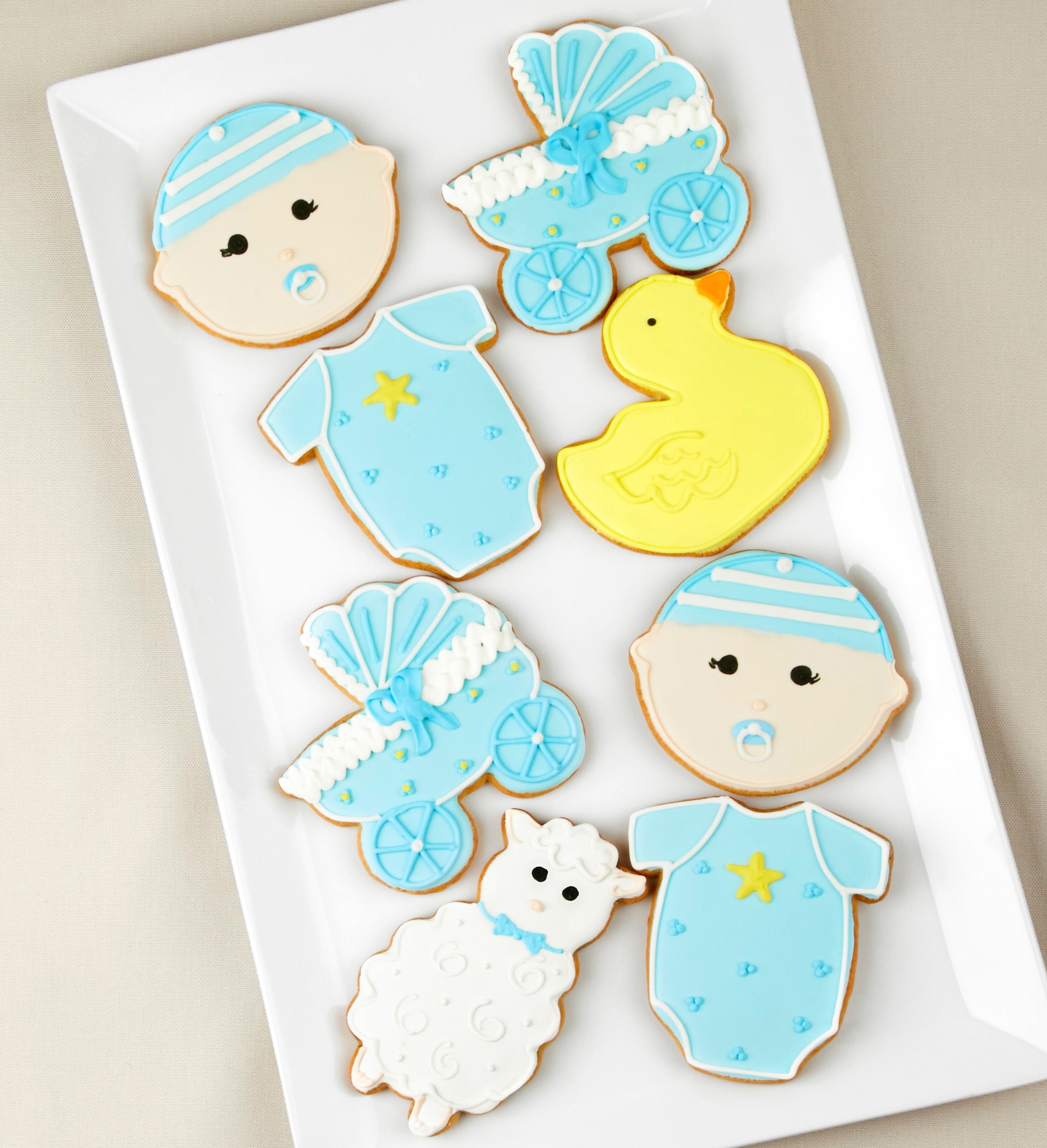 Image of Welcome Baby Boy! Artisan Iced Cookies - Set Of 8
