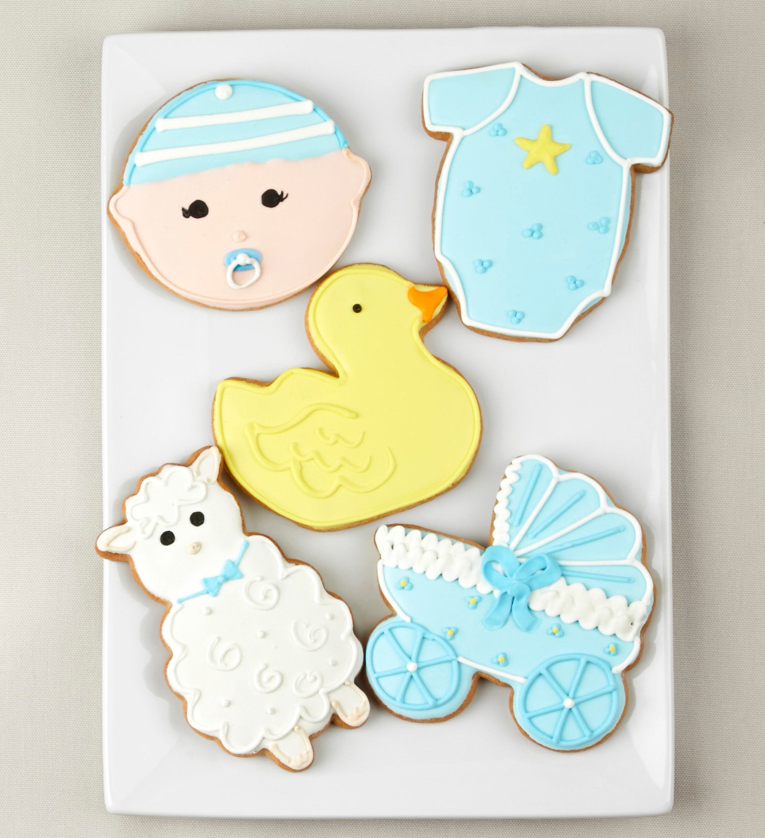 Image of Welcome Baby Boy! Artisan Iced Cookies - Set Of 5