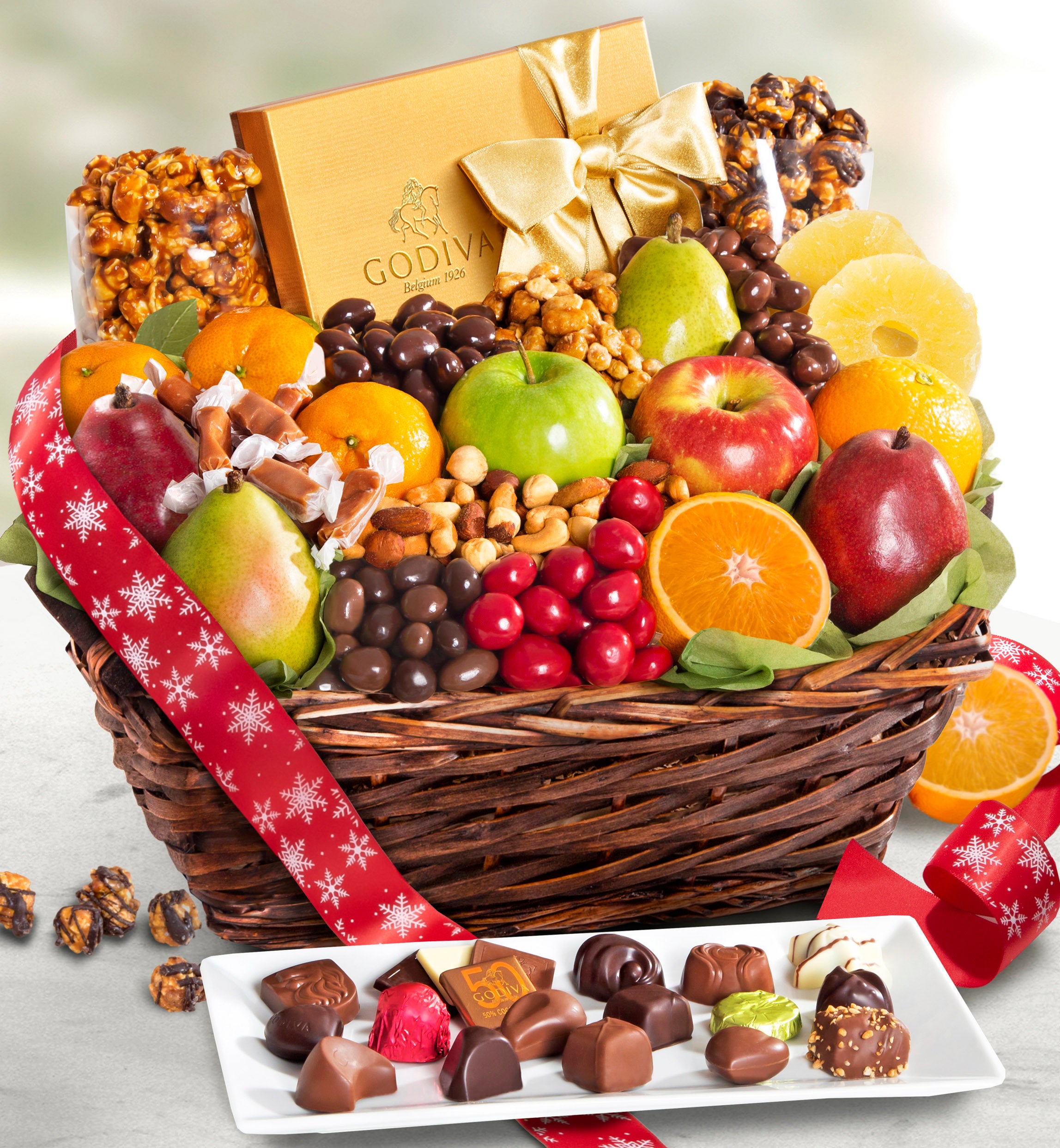 Exclusive Godiva Fruit  Sweets Holiday Basket