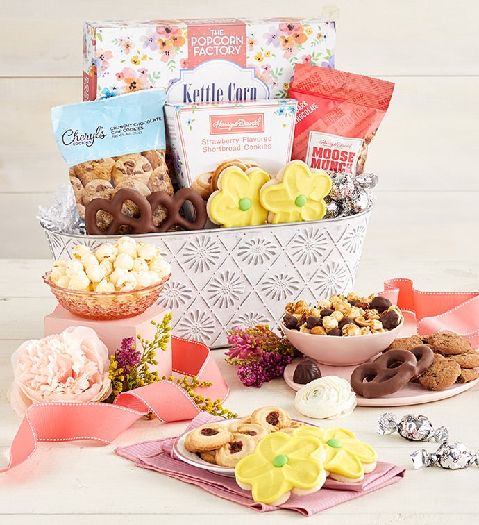 Full Bloom Sweet Treats Basket | 1800Baskets.com