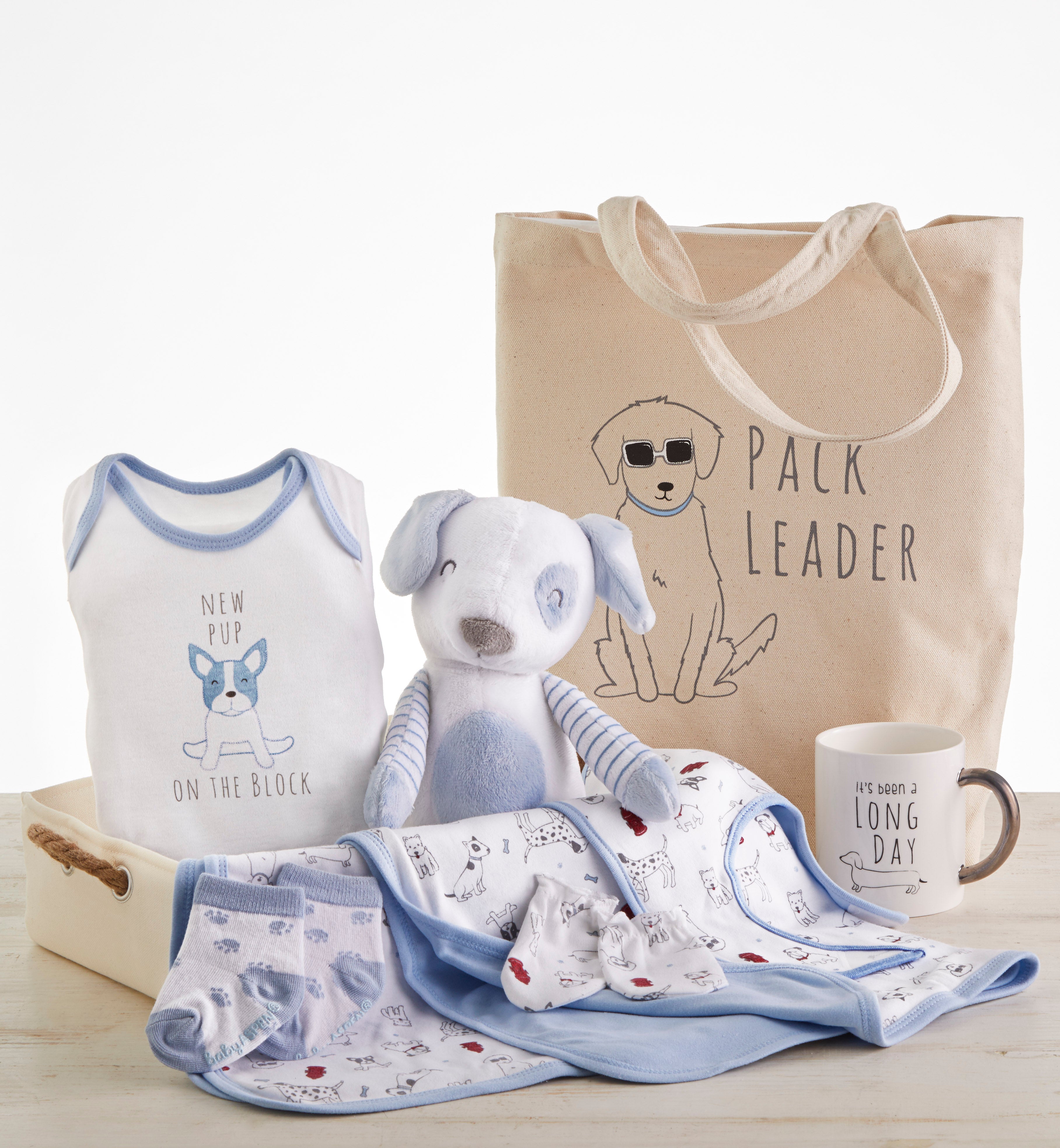 Image of New Pup 9 Pc Mom & Baby Gift Basket