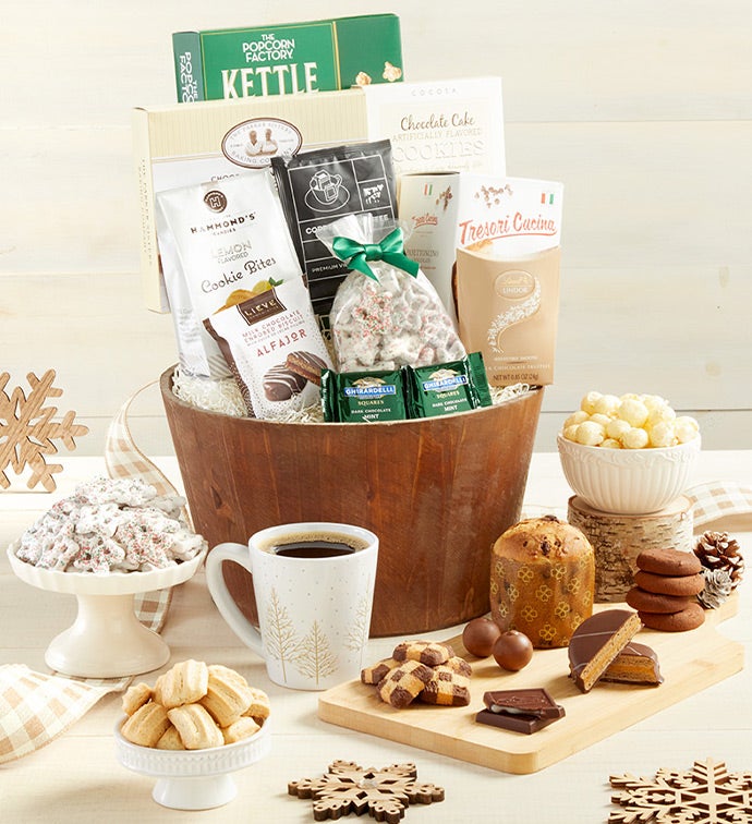 Holiday Greetings Wooden Bin