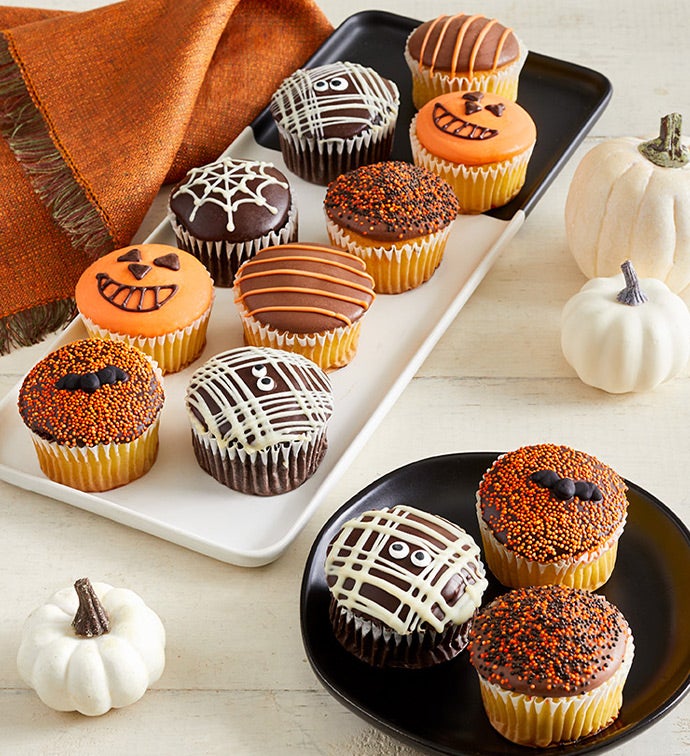 Halloween Belgian Chocolate Dipped Cupcakes