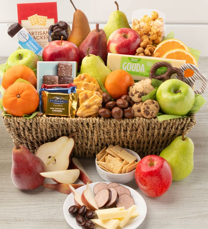 Happy Birthday Fruit & Sweets Gift Basket Grande