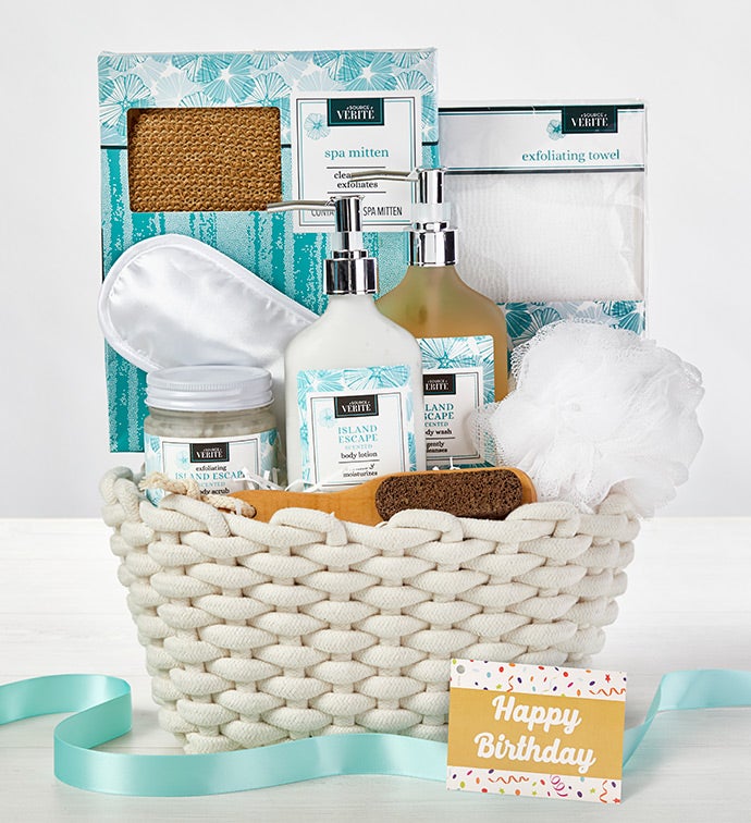 Happy Birthday Island Escape Spa Gift Basket