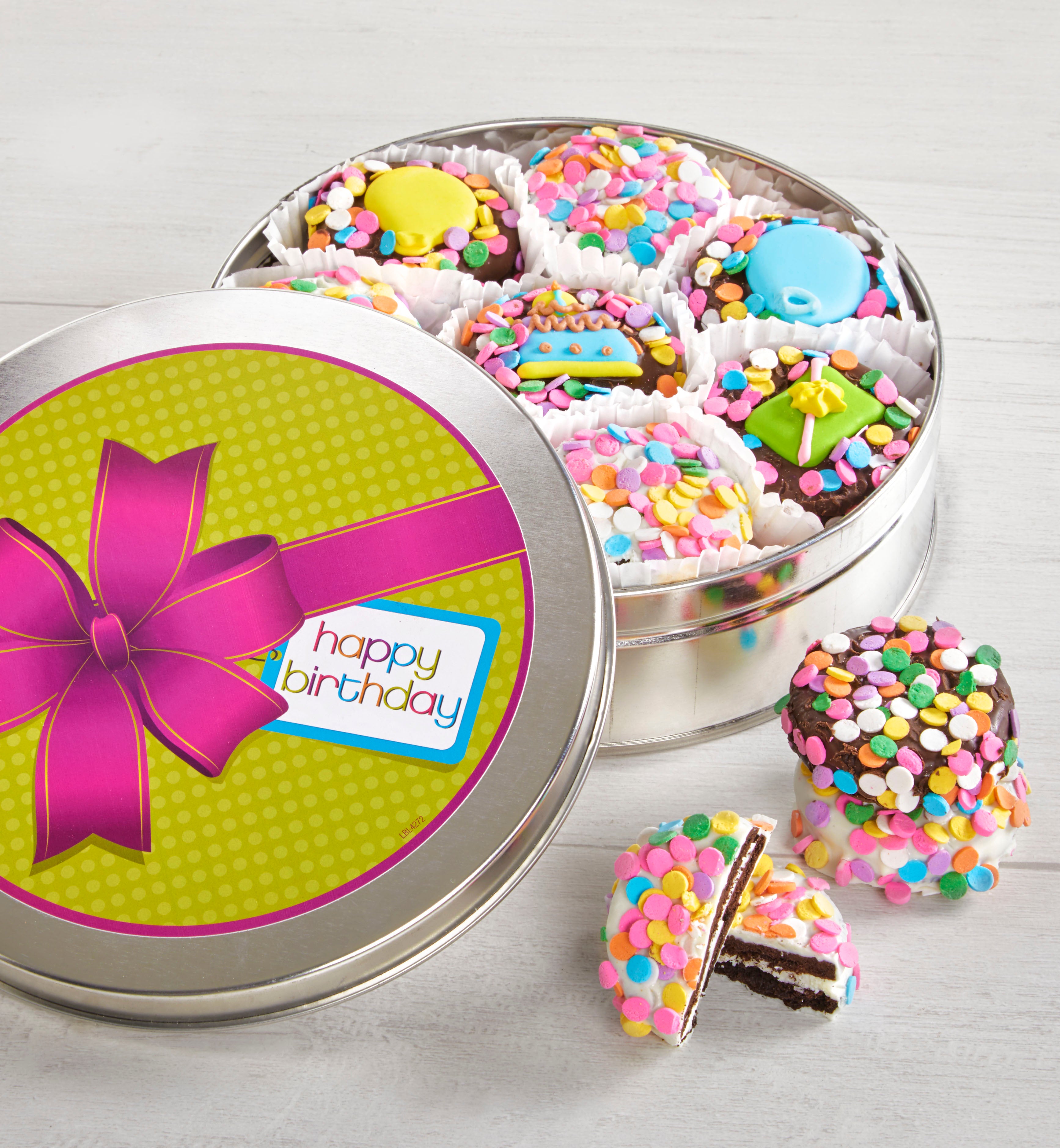 Philadelphia Candies Dark Chocolate Covered OREO® Cookies – Happy Birthday Gift Box