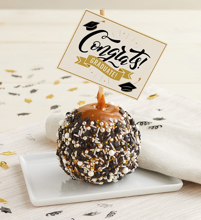 Congrats! Graduate Caramel Apple with Candies