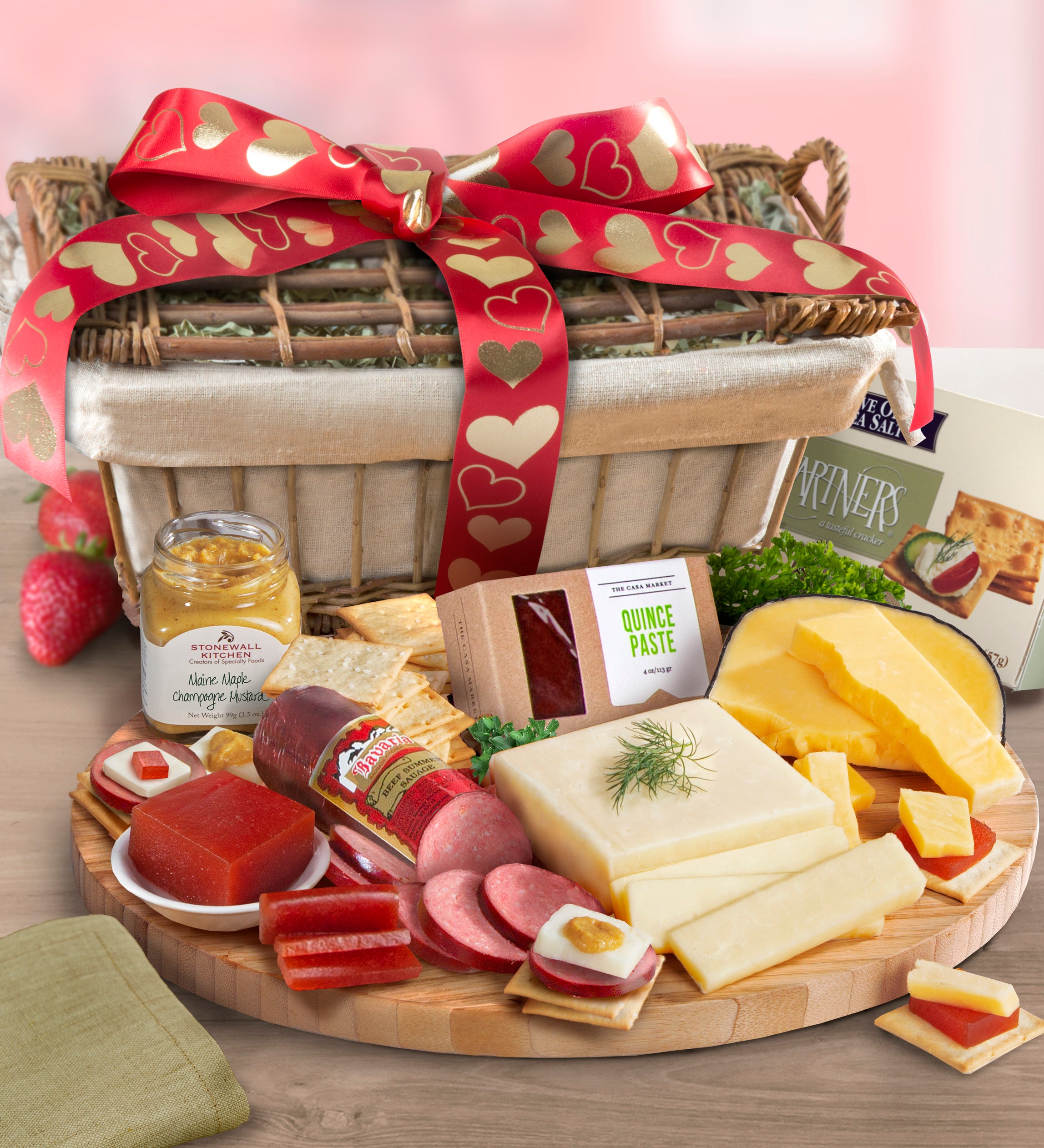 Valentine's Grand Gourmet Meat & Cheese Basket