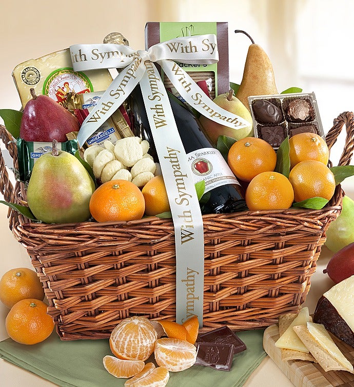 With Sympathy & Love Gourmet Fruit Gift Basket